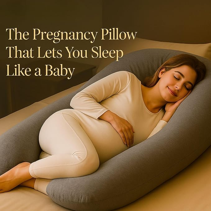 U-Shaped Pregnancy Pillow – 100% Cotton Cover, Full Body Maternity Support - Image 2