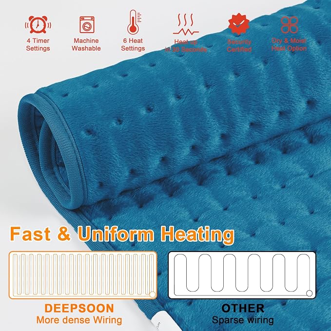 Deepsoon Heating Pad, Electric Heating Pads - Image 9