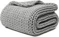 YnM 100% Cotton Weighted Blanket, Handmade Chunky Knitted Throw, No fillers by YNM