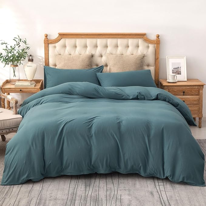 PURE ERA Jersey Knit Duvet Cover Set 100% T-Shirt Cotton Super Soft Comfy 3pc - Image 9