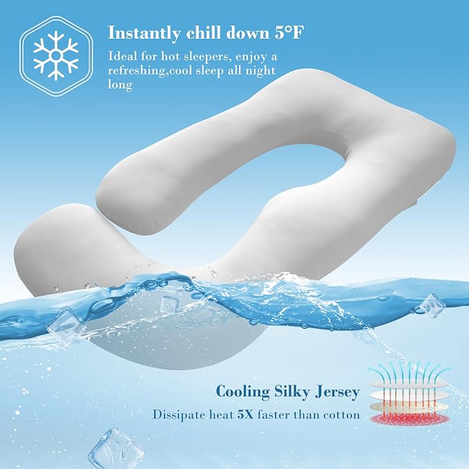 Cute Castle Cooling Cover Pregnancy Pillows, Soft U-Shape Maternity Pillow - Image 3