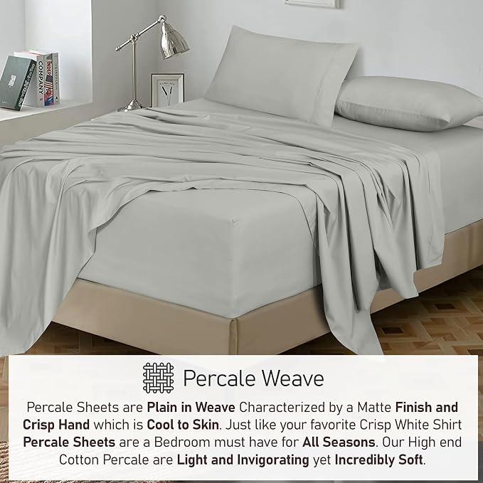 RUVANTI 100% Cotton Sheets – California King Percale Bedding, Cooling & - Image 6