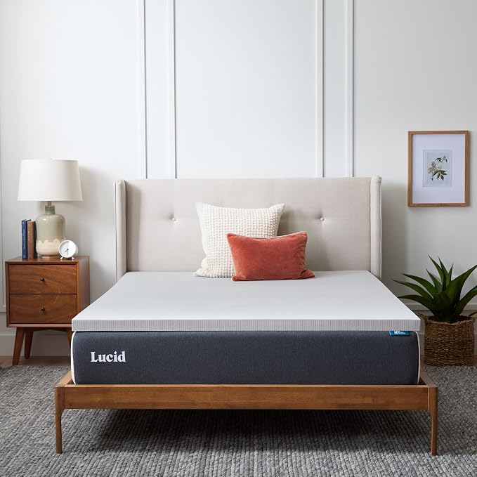 Lucid 3 Inch Bamboo Charcoal Infused Memory Foam Mattress Topper by Lucid