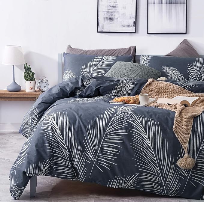 SUSYBAO Blue Tropical Duvet Cover King 100% Cotton 3 Pcs Set 1 Hawaiian - Image 2