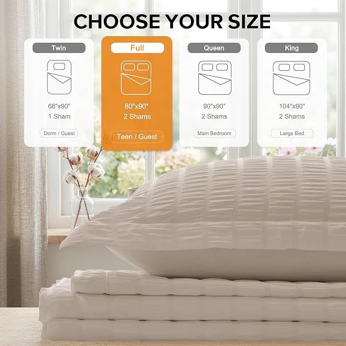 Cozyide Linen Duvet Cover Full Size, 3 Pieces Bedding Duvet Covers, Soft - Image 3