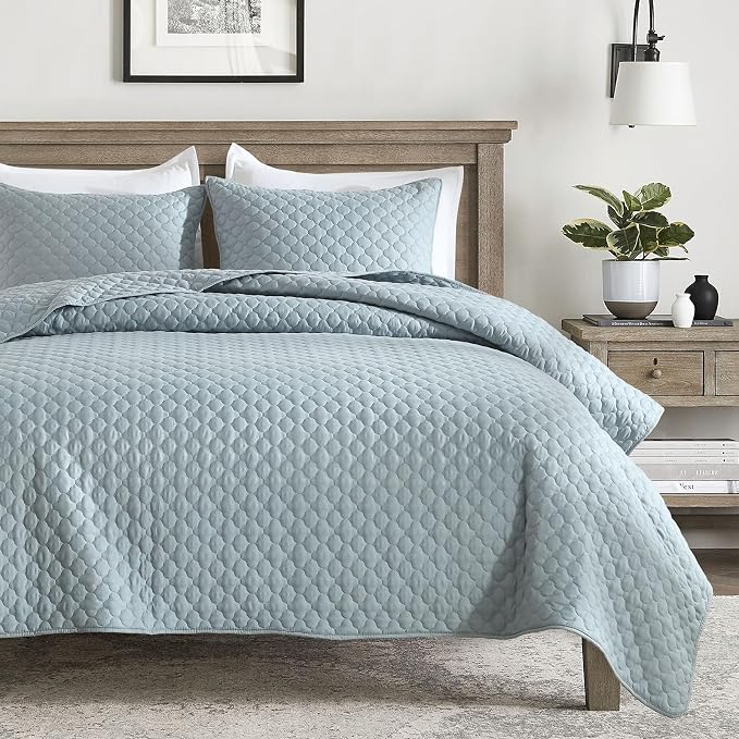 HORIMOTE HOME Quilt King Size Chambray Blue, Lightweight Quilt by HORIMOTEHOME