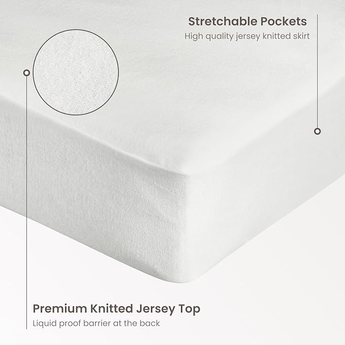 Bioweaves Organic Cotton Jersey Twin Waterproof Mattress Protector Pad |39" x - Image 3