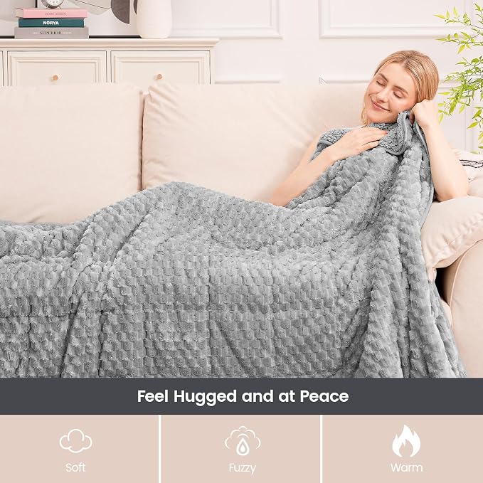 Super Fuzzy Soft Fleece Sherpa Weighted Blanket 15 lbs - Image 4