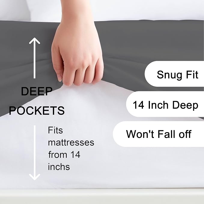 Hotella 100% Microfiber Ultra Soft 60"x80" Queen Size Fitted Sheet Only - Image 2