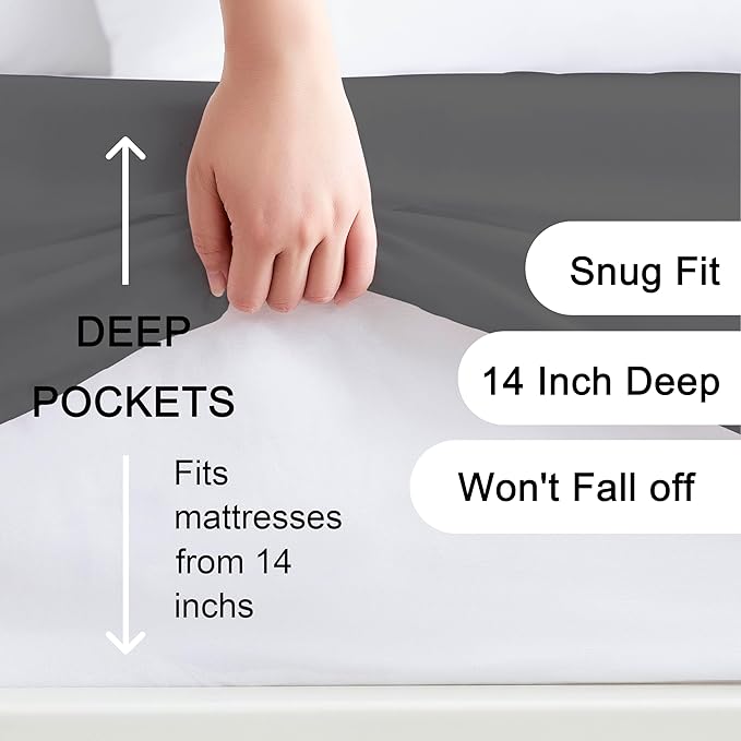 Hotella 100% Microfiber Twin Size Fitted Sheet Only, Ultra Soft Hotel Quality - Image 2