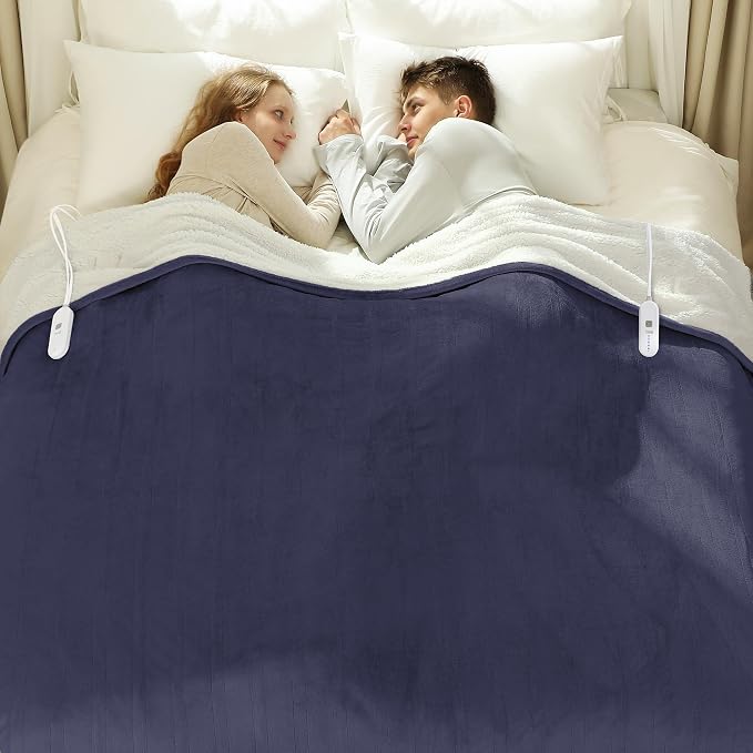 Heated Blanket Queen Size 84" x 90" by Vellubam