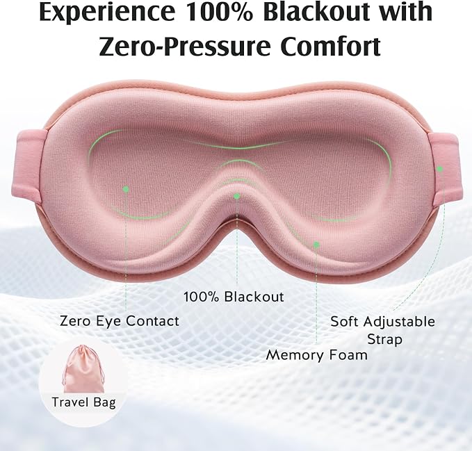 YFONG Sleep Mask for Lash Extensions, Bamboo Viscose & 100% Blackout Eye Mask - Image 6