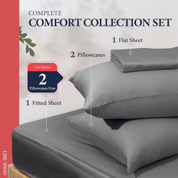 100% Egyptian Cotton Sheets California King Size - Image 3