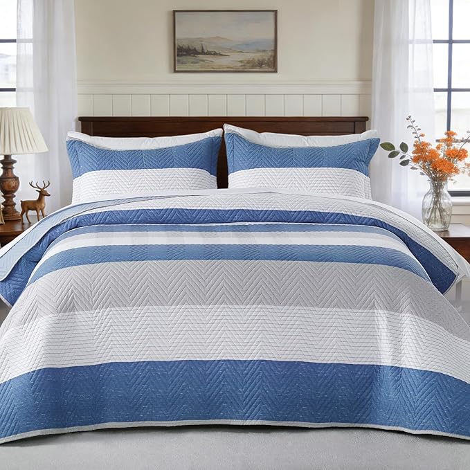 GOONE XL King Quilt Set 106x96 Inches, Lightweight Coverlet Set, Reversible Bed by GOONE