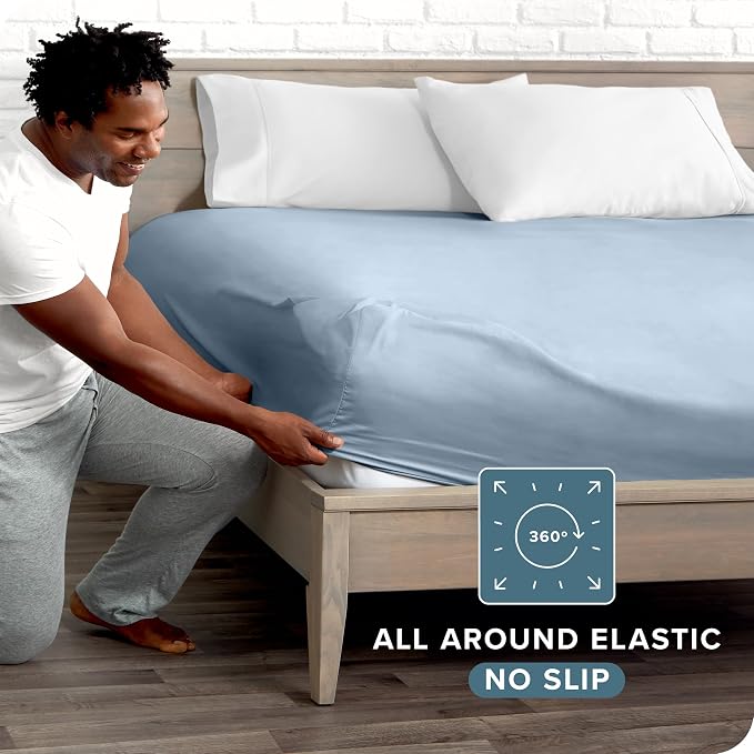 Bare Home Fitted Bottom Sheet Queen Size - Image 3