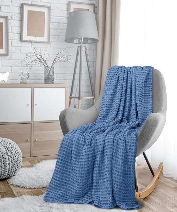Utopia Bedding 100% Cotton Waffle Weave Blanket Twin Size - Image 8