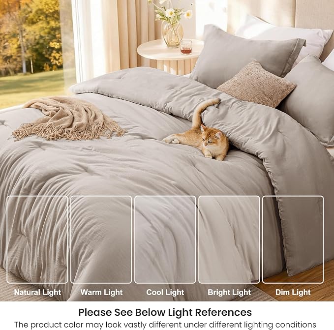 Love's cabin Burlwood Full Comforter Set, 3-Piece Prewashed Bed Set - Image 6