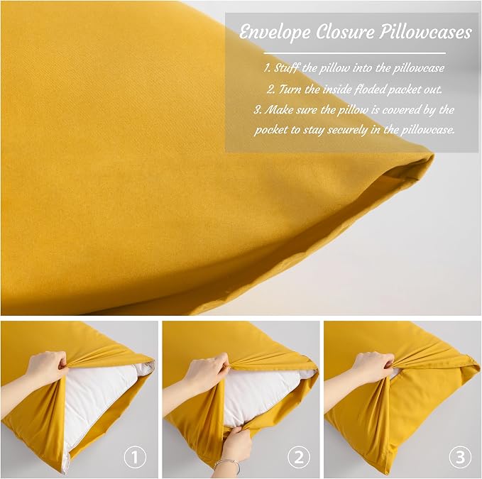 NTBAY Queen Pillow Cases Set of 2, 2 Pack Brushed Microfiber 20x30 Pillow Cases - Image 4