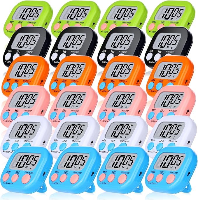 Mwellewm 24 Pcs Digital Timers for Classroom Kitchen Timers for Cooking Small by Mwellewm