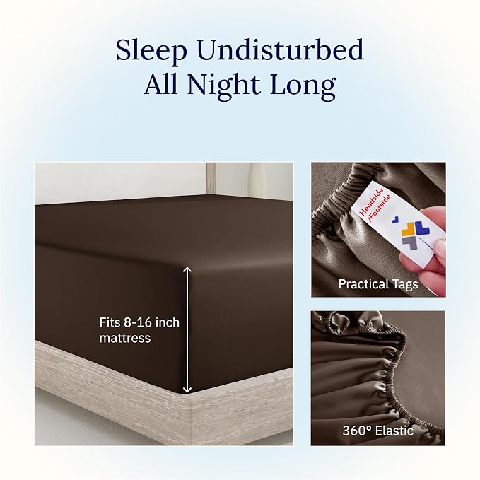 California Design Den King Fitted Sheet Only, 400 Thread Count 100% Cotton - Image 7