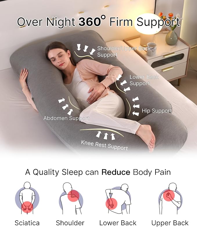 ALLOPERA Pregnancy Pillow, Full Body Maternity Pillow 57 inch, - Image 2