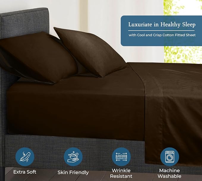 Royale Linens 400 Thread Count 100% American Grown Cotton Fitted Sheet King Size - Image 3