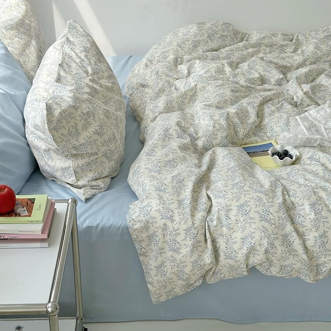 mixinni Blue Floral Duvet Cover Twin XL Size - Image 3
