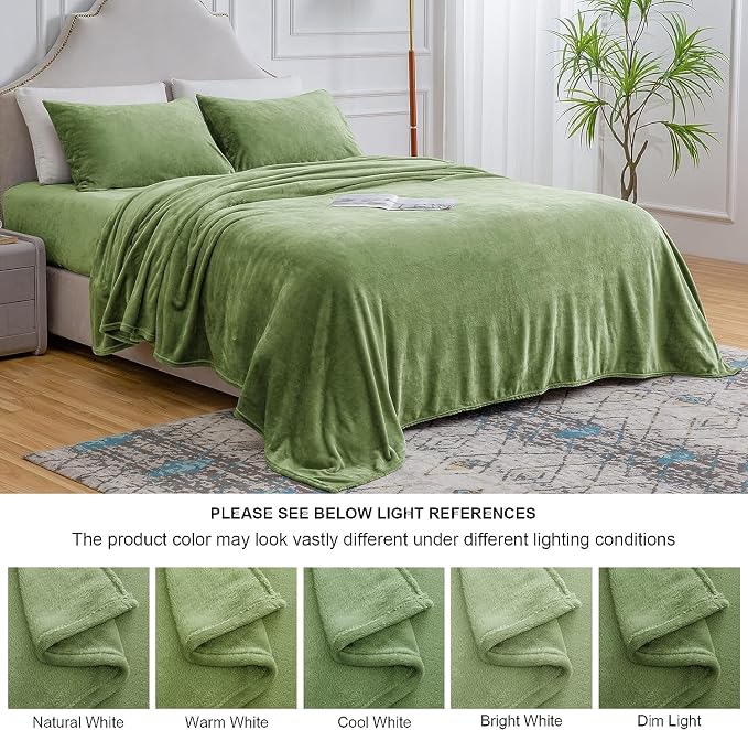 BEDELITE Flannel Sheets Full Size Green - Image 9