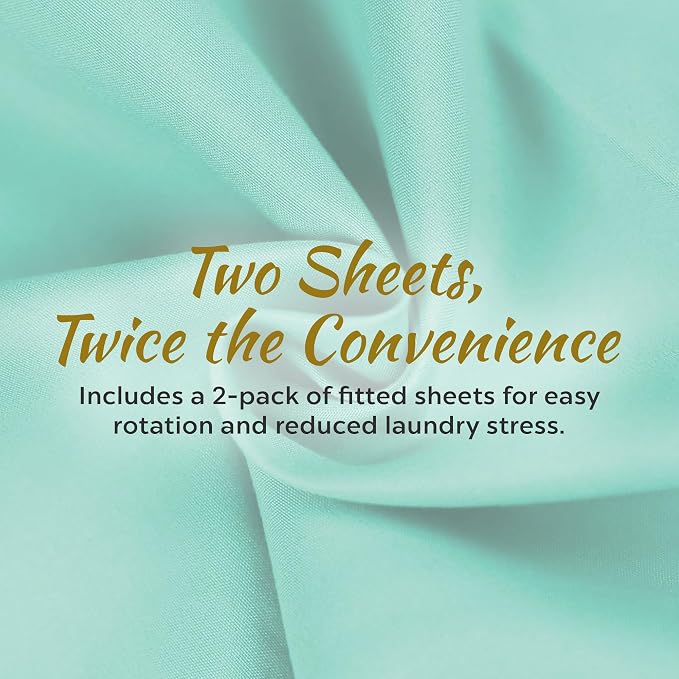 Microfiber 2 Twin XL Fitted Bottom Bed Sheets 1800 Ultra Soft and Comfy - Image 3