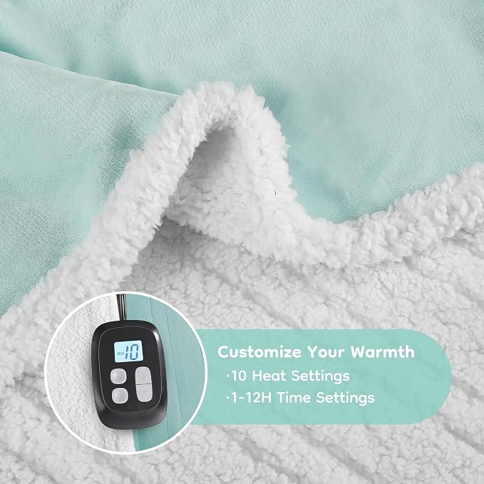 LaffyLo Electric Heated Blanket Full Size 72 x 84, Fast Heating Blanket - Image 3