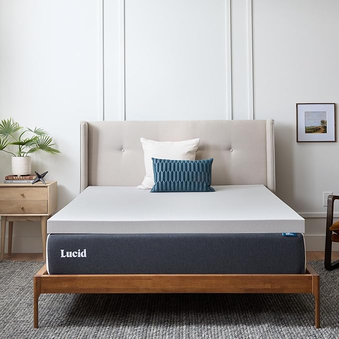 Lucid 3 Inch Bamboo Charcoal Infused Memory Foam Mattress Topper by Lucid