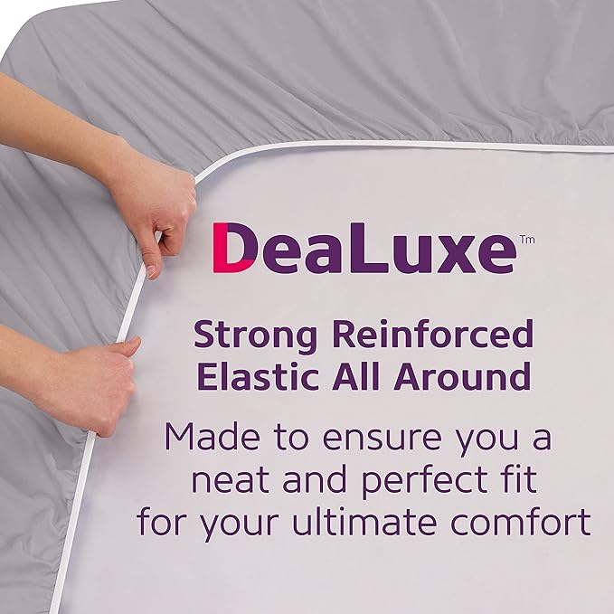 Twin Deep Pocket Fitted Sheet 21' Twin Size Perfectly Fits 17'23' Mattresses - Image 4