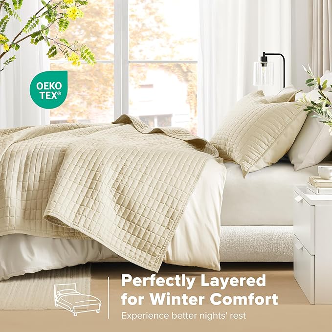 Comfort Spaces Kienna Quilt Set- Double Sided Stitching Design Summer Blanket - Image 3