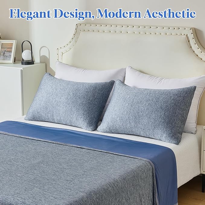 CHOSHOME Cooling Pillow Cases Zipper Pillow Covers Q-Max > 0.45 Zippered - Image 7