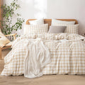 BESTOUCH Duvet Cover Set 100% Washed Cotton Linen Feel Super Soft Comfortable by BESTOUCH