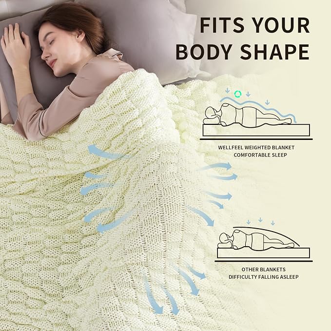 Knitted Weighted Blanket for Adult, No Beads Heavy Blanket 60” x 80'' 20lbs - Image 3