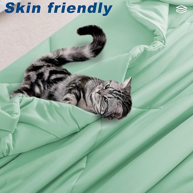 Cooling Comforter King Size, Double-Sided Cold Tech Fabric Quilted Bed - Image 6