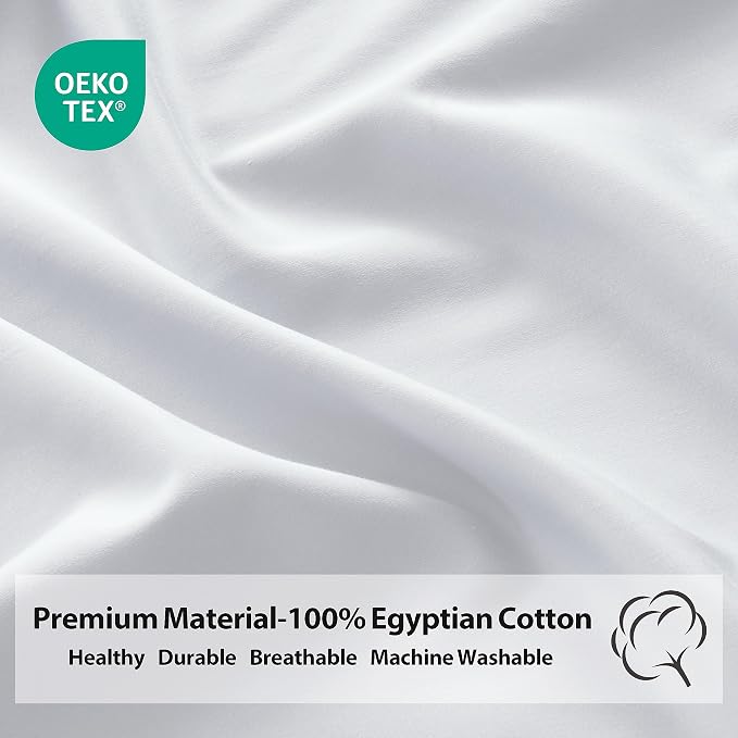 Twin Size Fitted Sheet Only White, 100% Egyptian Cotton 600 Thread Count - Image 3