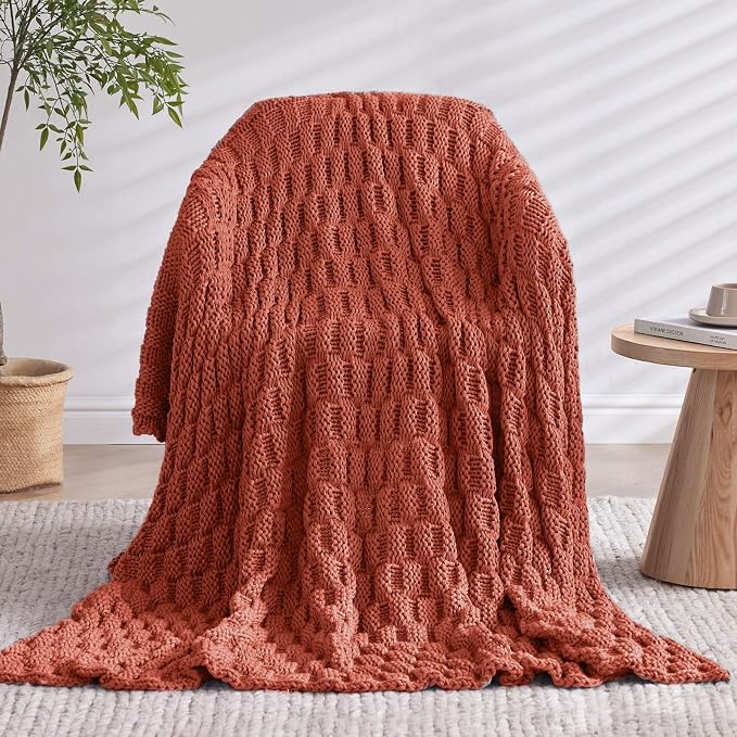Knitted Weighted Blanket Adult, No Beads Heavy Blanket 60” x 80'' 17lbs - Image 9
