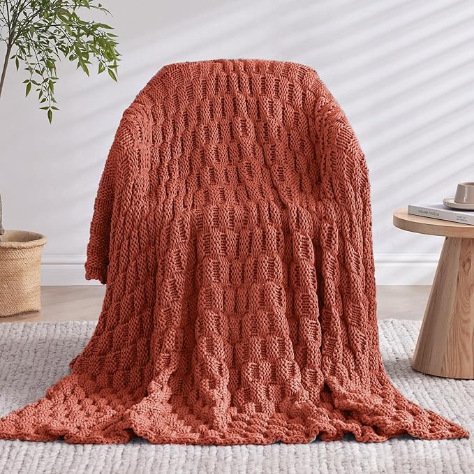 Knitted Weighted Blanket Adult, No Beads Heavy Blanket 60” x 80'' 12lbs - Image 9