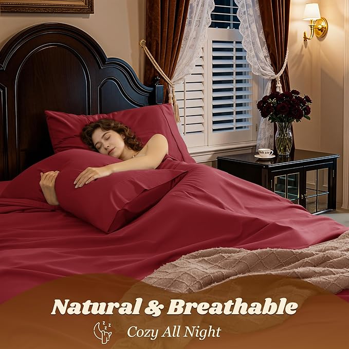 LBRO2M 1000 Thread Count 100% Egyptian Cotton Sheets Set California King Size - Image 5