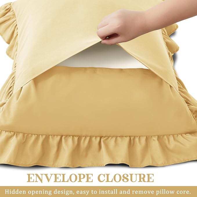 KKJIAF Ruffle Body Pillow Cases Set of 1, Ruffled Pillow Covers - Image 5