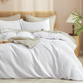 PHF Waffle Weave Duvet Cover Set California King, No Snagging Ultra Soft Luxury by PHF