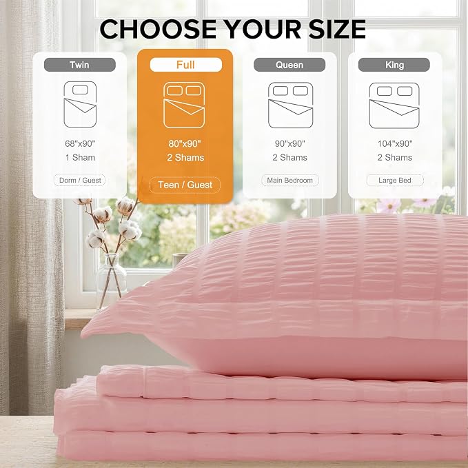 Cozyide Pink Duvet Cover Full Size, 3 Pieces Bedding Duvet Covers, Soft - Image 3
