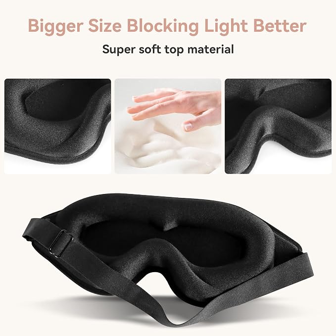Sleep Mask for Men Women, Upgraded 3D Deep Contoured Eye Covers for Sleeping - Image 2
