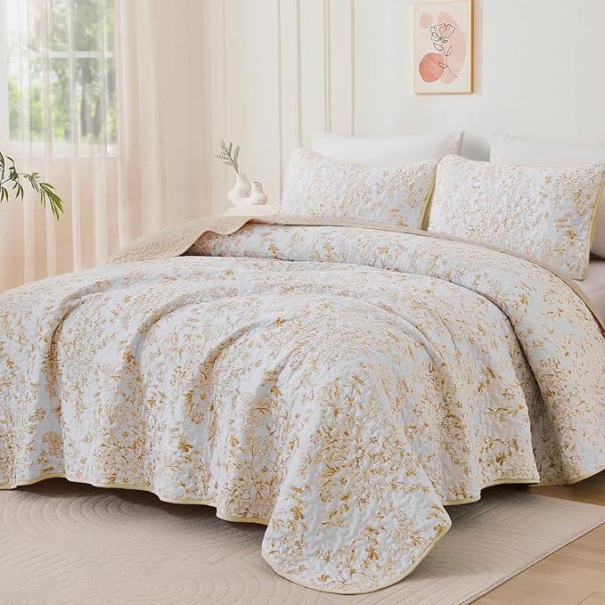 WONGS BEDDING Quilt Queen Size, Botanical Quilt - Image 8