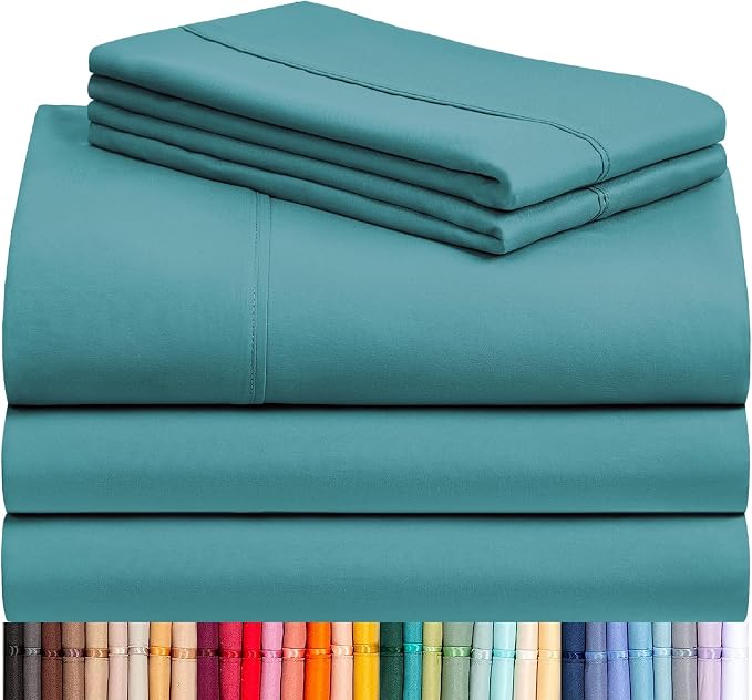 LuxClub 5 PC Split King Sheet Set, Breathable Luxury Bed Sheets, Deep Pockets by LuxClub
