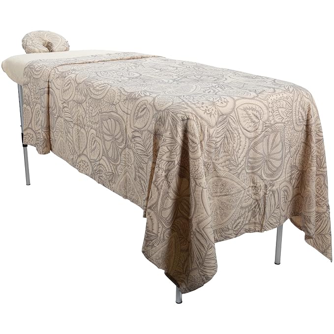 ForPro Premium Designer Flannel 3-Piece Massage Sheet Set, Island Tranquility - Image 2