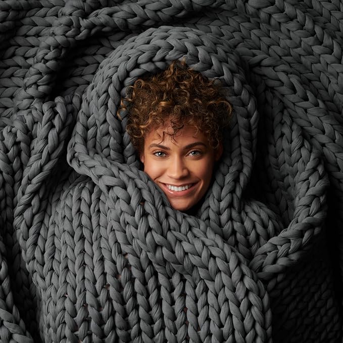 Bearaby Cotton Hand-Knit Weighted Blankets by Bearaby