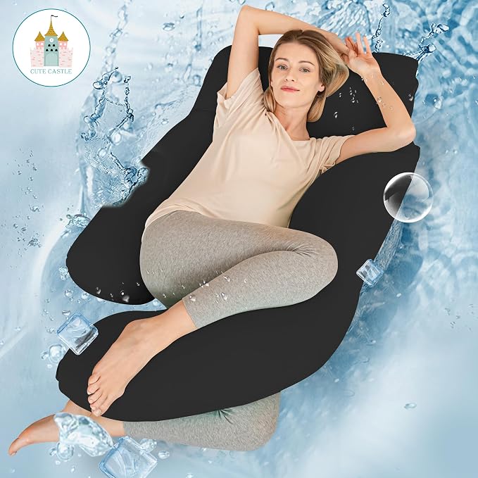 Cute Castle Cooling Cover Pregnancy Pillows, Soft U-Shape Maternity Pillow - Image 2